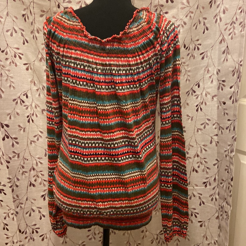 Lucky Brand - Long Sleeve Multi Color Top - Picture 2 of 7